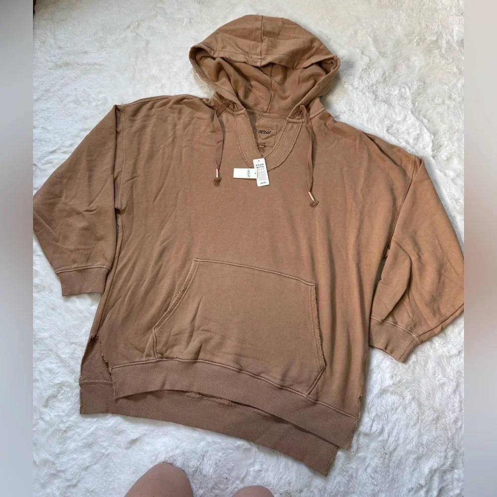 NWT Aerie Tan Hoodie OVERSIZED FIT - Picture 2 of 6